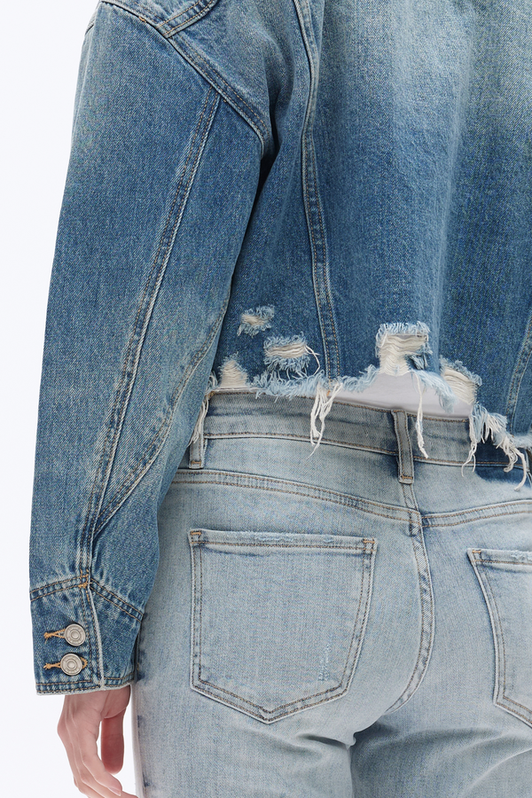 Long Sleeve Denim Jacket-Jackets-BAYEAS