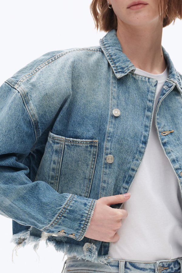 Long Sleeve Denim Jacket-Jackets-BAYEAS