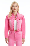 Puffy Sleeve Denim Jacket-Jackets-BAYEAS