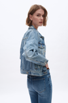 Ripped Denim Jacket-Jackets-BAYEAS