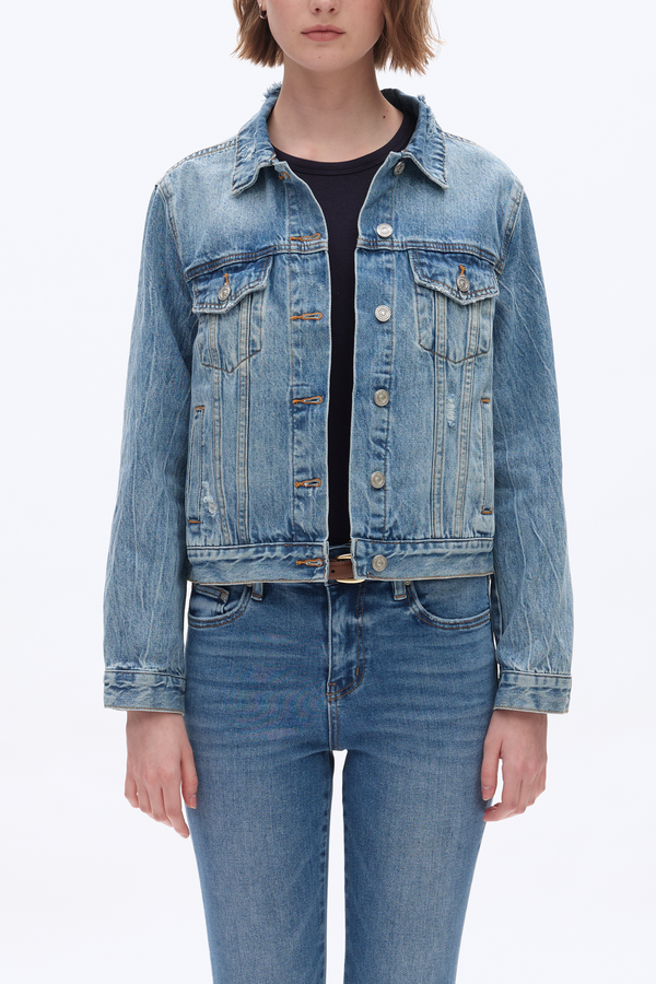 Ripped Denim Jacket-Jackets-BAYEAS