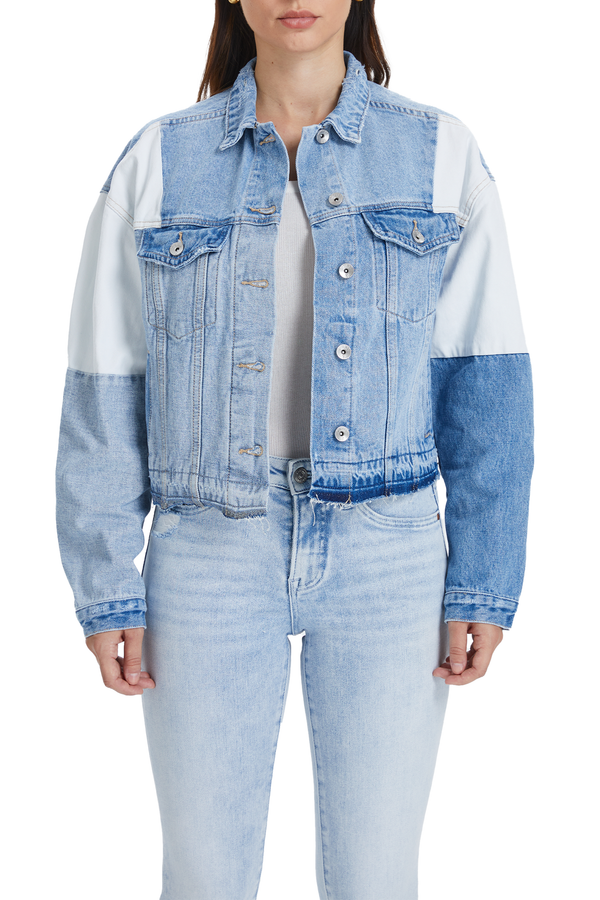 Patch Work Denim Jacket-Jackets-BAYEAS