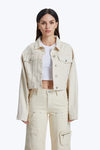 Long Sleeve Drop Shoulder Crop Jacket-Jackets-BAYEAS