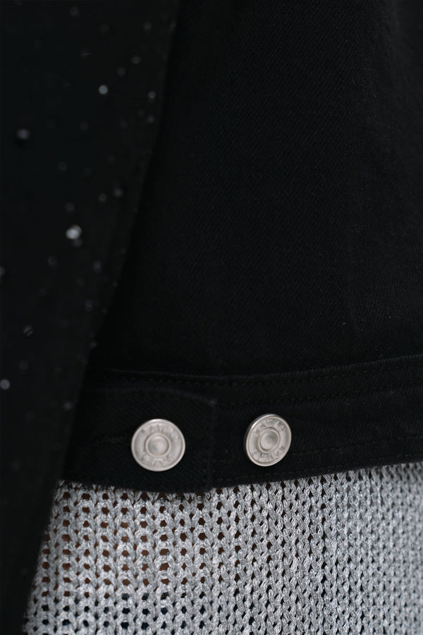 Alice Denim Jacket With Rhinestones-Jackets-BAYEAS