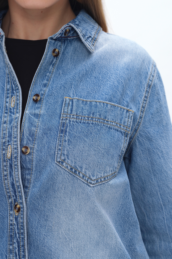 Kelly Classic Denim Shirts-Shirts-BAYEAS