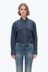 Womens Oversized Denim Shirt-Shirts-BAYEAS