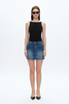 Short Denim Skirt With Pockets-Skirts-BAYEAS