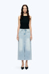 Slit Hem Midi Denim Skirt-Skirts-BAYEAS