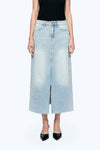 Slit Hem Midi Denim Skirt-Skirts-BAYEAS
