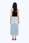 Slit Hem Midi Denim Skirt-Skirts-BAYEAS
