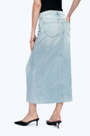 Slit Hem Midi Denim Skirt-Skirts-BAYEAS