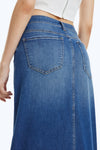 Slit Hem Midi Denim Skirt-Skirts-BAYEAS