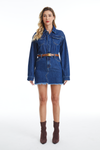 The Resa Denim Shirt Dress-Dresses-BAYEAS