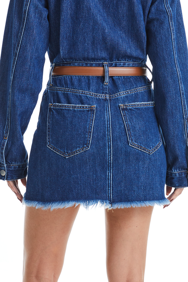 The Resa Denim Shirt Dress-Dresses-BAYEAS