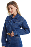 The Resa Denim Shirt Dress-Dresses-BAYEAS