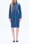 Andrea Denim Shirt Dress Long Sleeve-Dresses-BAYEAS