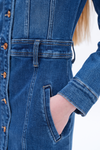 Andrea Denim Shirt Dress Long Sleeve-Dresses-BAYEAS