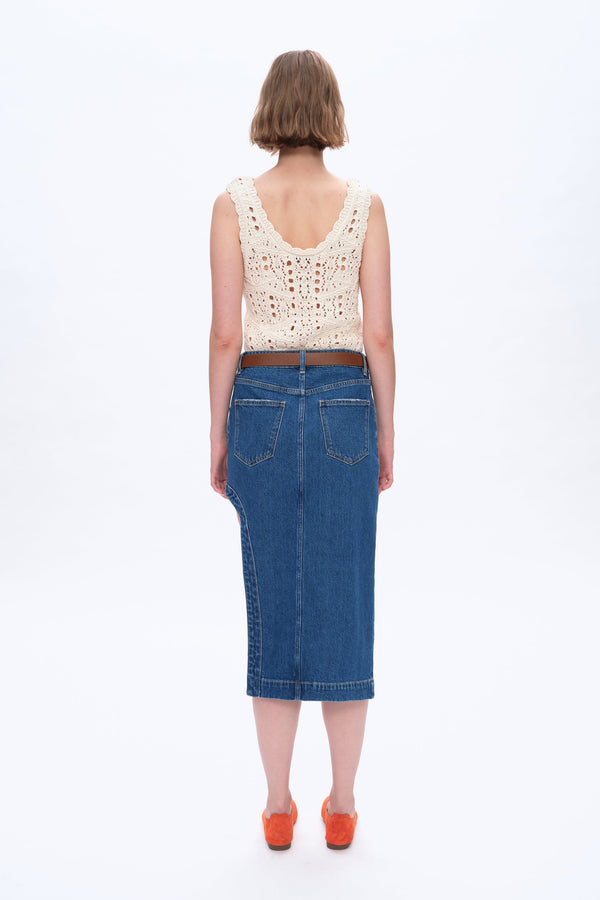Slanted Skirt with High Side Slit-Skirts-BAYEAS