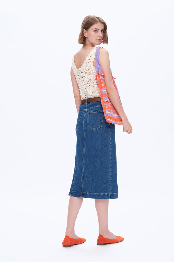 Slanted Skirt with High Side Slit-Skirts-BAYEAS