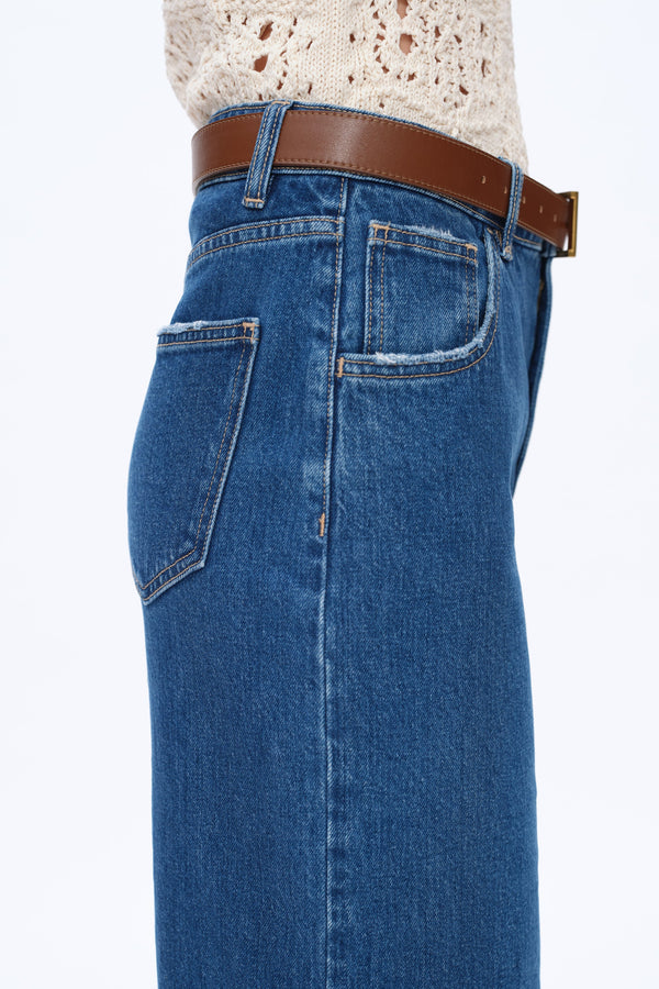 Slanted Skirt with High Side Slit-Skirts-BAYEAS