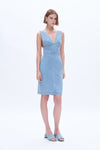 Rhinestone Denim Midi Dress-Dresses-BAYEAS