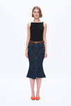 Erin Mid Rise Fishtail Denim Skirt-Skirts-BAYEAS