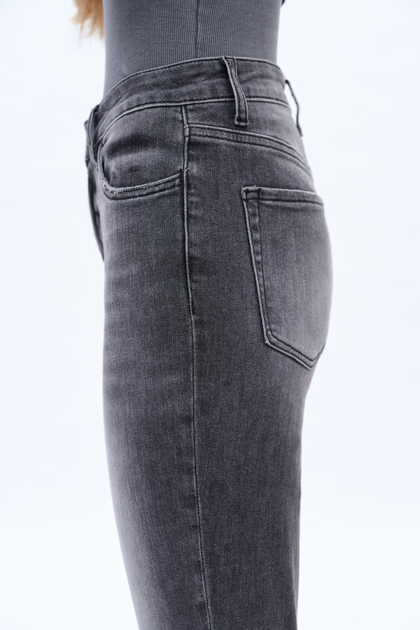 Faded Washed Straight Mom Jeans-Mom Jeans-BAYEAS