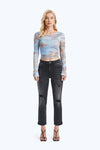 High Rise Painted Mom Denim Jeans-Mom Jeans-BAYEAS