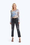 High Rise Painted Mom Denim Jeans-Mom Jeans-BAYEAS