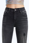 High Rise Painted Mom Denim Jeans-Mom Jeans-BAYEAS