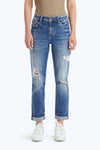 High Rise Painted Mom Denim Jeans-Mom Jeans-BAYEAS