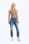 High Rise Painted Mom Denim Jeans-Mom Jeans-BAYEAS
