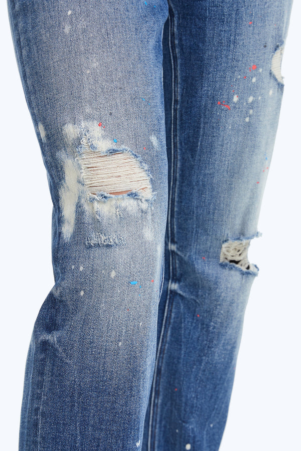 High Rise Painted Mom Denim Jeans-Mom Jeans-BAYEAS