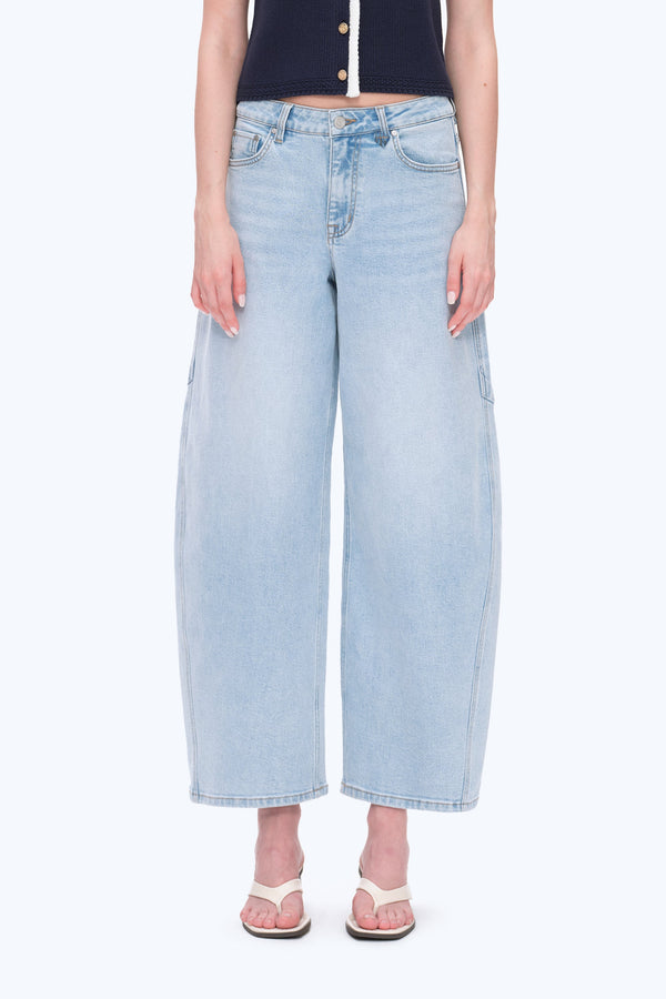 Mid Rise Balloon Jeans-Barrel-BAYEAS