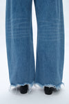 Frayed Hems Drop Crotch Barrel Jeans-Barrel-BAYEAS