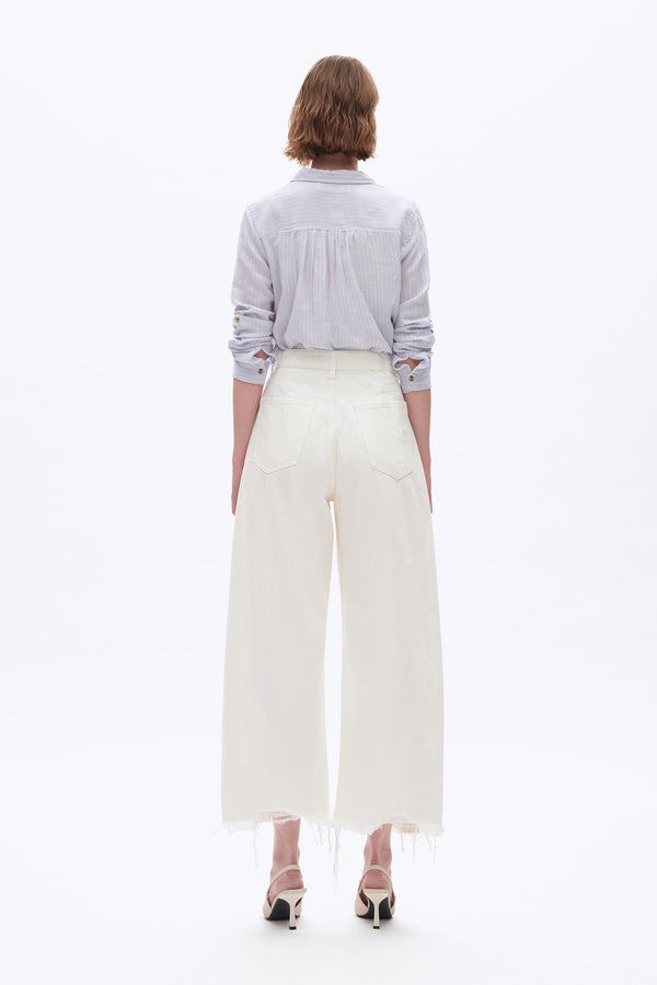 Frayed Hems Drop Crotch Barrel Jeans-Barrel-BAYEAS