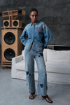 High Rise Shadow Wash Barrel Leg Jeans