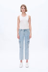 Straight Leg Jeans with Patch Pockets-Straight-BAYEAS
