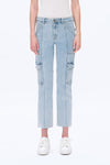 Straight Leg Jeans with Patch Pockets-Straight-BAYEAS