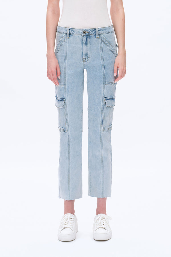 Straight Leg Jeans with Patch Pockets-Straight-BAYEAS