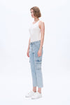 Straight Leg Jeans with Patch Pockets-Straight-BAYEAS