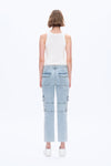 Straight Leg Jeans with Patch Pockets-Straight-BAYEAS
