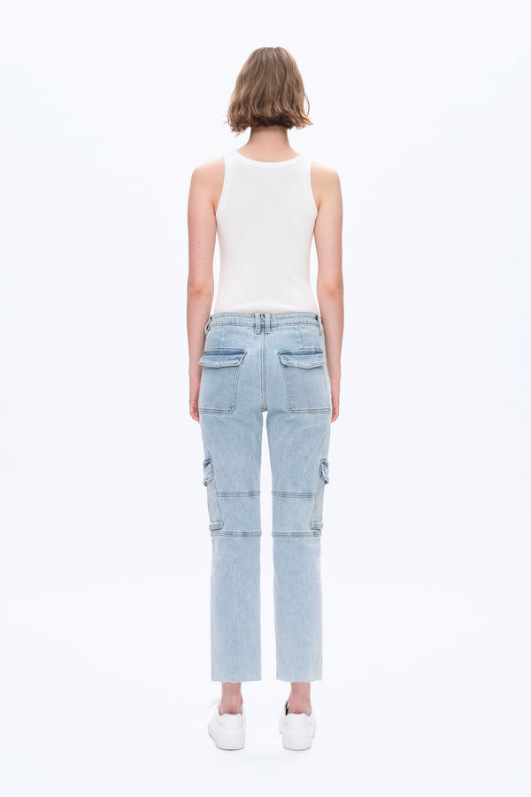 Straight Leg Jeans with Patch Pockets-Straight-BAYEAS