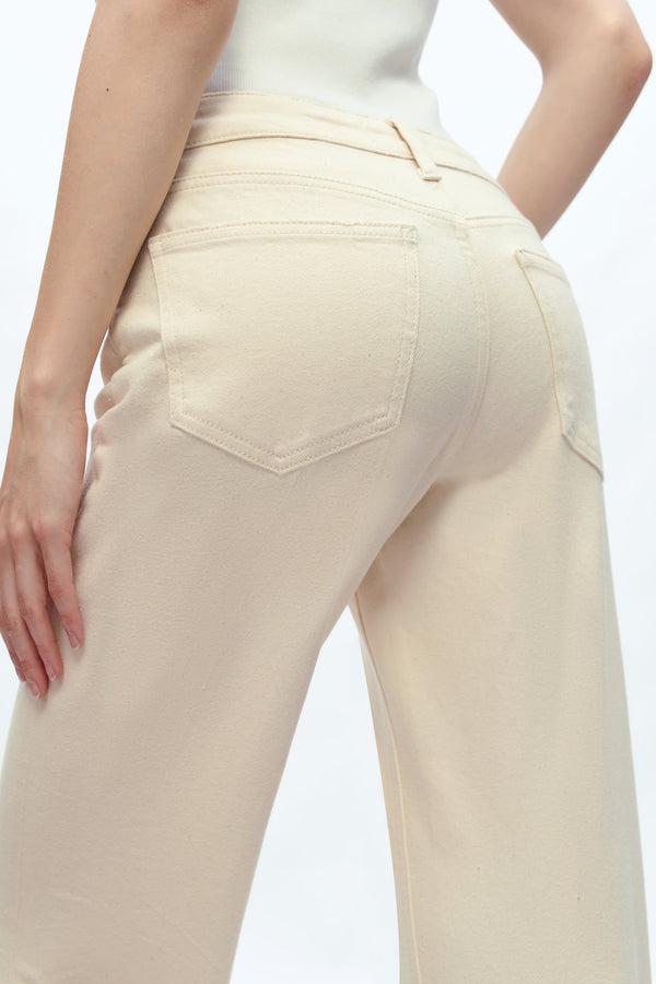 Mid Rise Straight Denim Jeans - Natural-Straight-BAYEAS