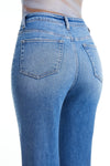 Butt Lifting Distressed Jeans-Straight-BAYEAS