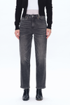 High Rise Straight Denim Jeans-Straight-BAYEAS