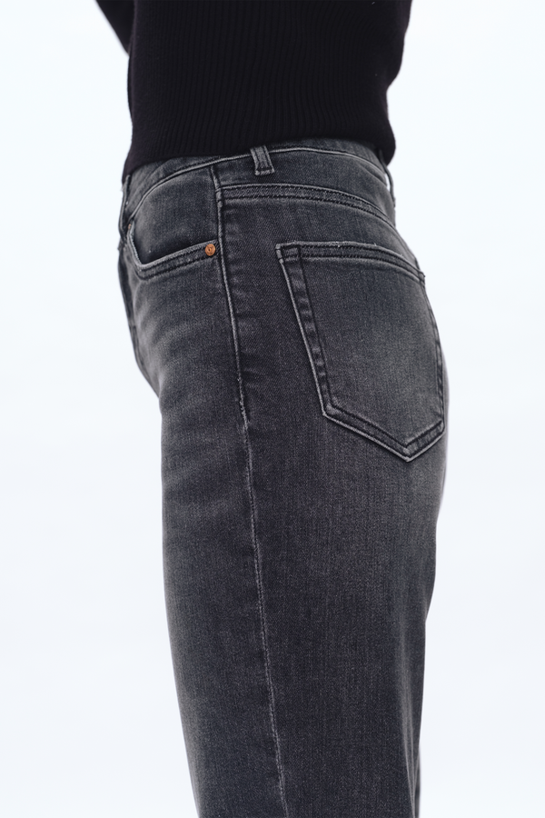 High Rise Straight Denim Jeans-Straight-BAYEAS