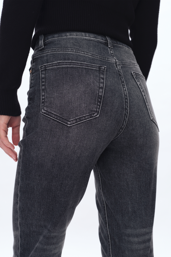 High Rise Straight Denim Jeans-Straight-BAYEAS