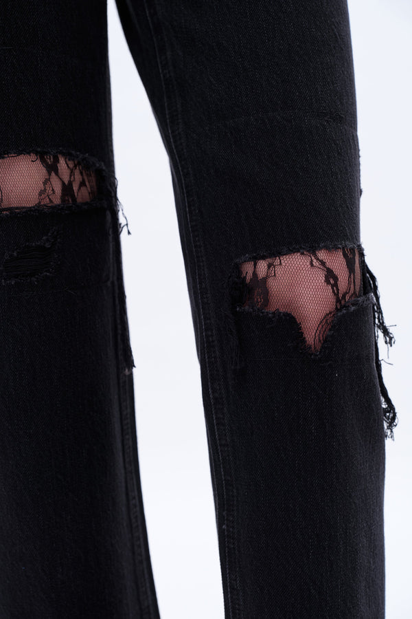 High Rise Straight With Lace-Straight-BAYEAS