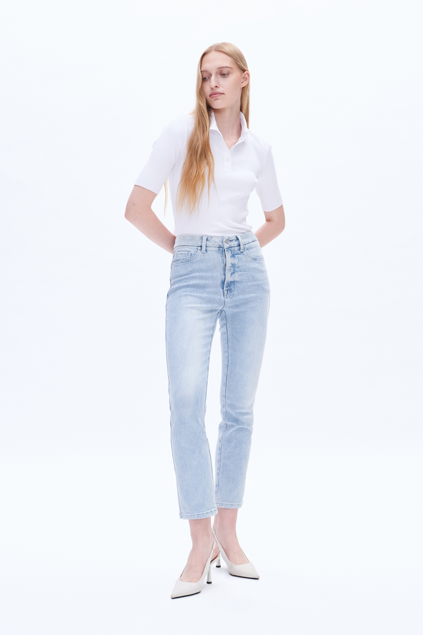 Slim Fit Classic Jeans-Straight-BAYEAS